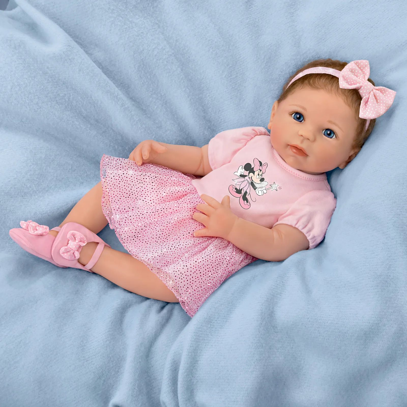 The Ashton - Drake Galleries Sparkle, Shimmer, And Shine! Baby Girl Doll Poseable Weighted Cloth Body and Hand Rooted Hair RealTouch® Vinyl Skin by Master Doll Artist, Linda Murray 18-inches