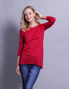 Ultrafine Long Sweater in Begonia