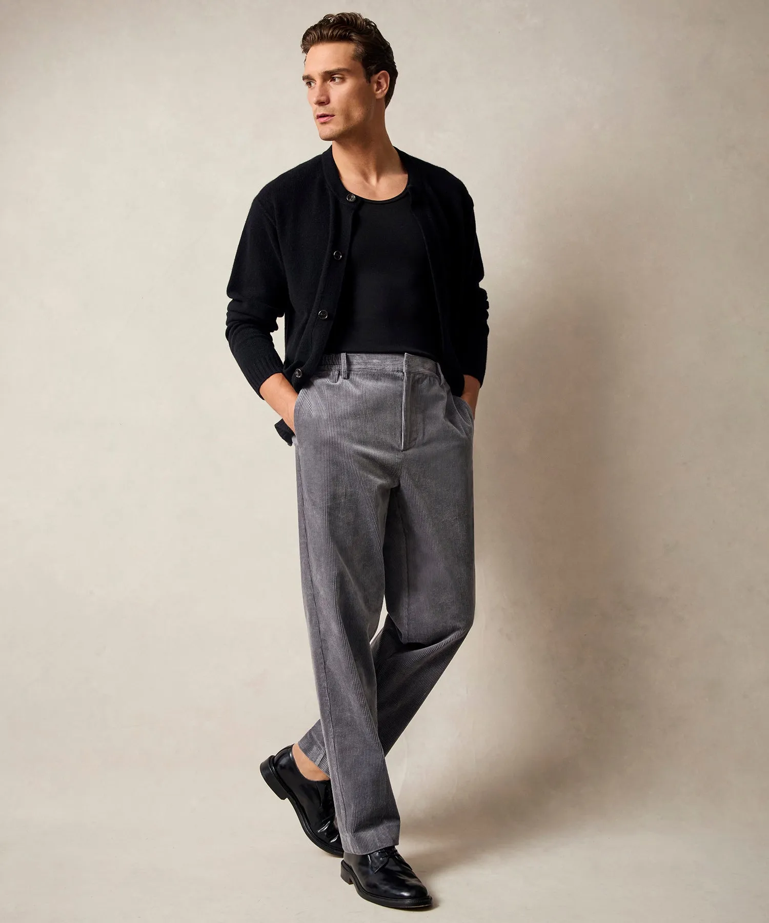 Wide Wale Corduroy Gramercy Trouser in Graystone