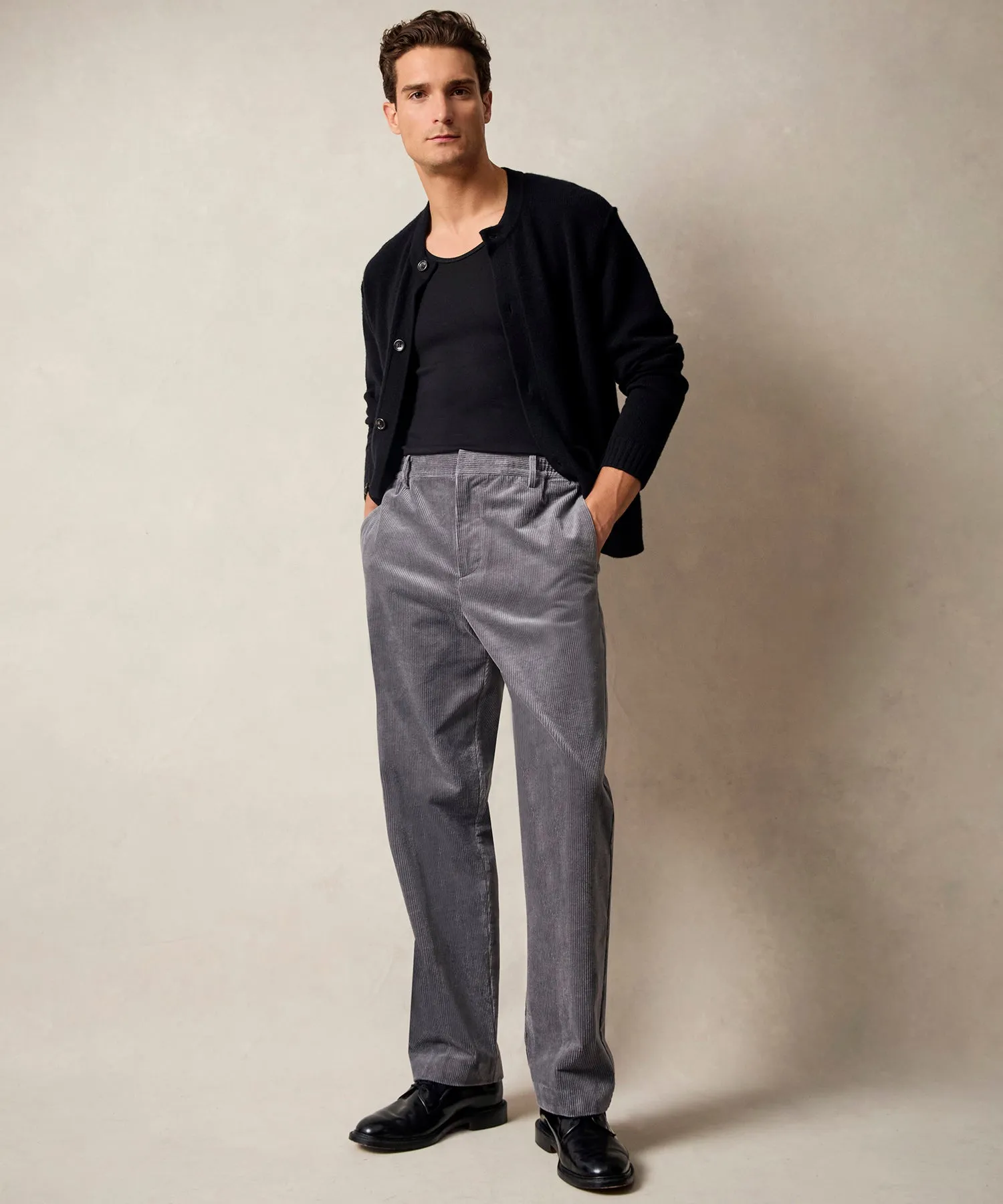 Wide Wale Corduroy Gramercy Trouser in Graystone