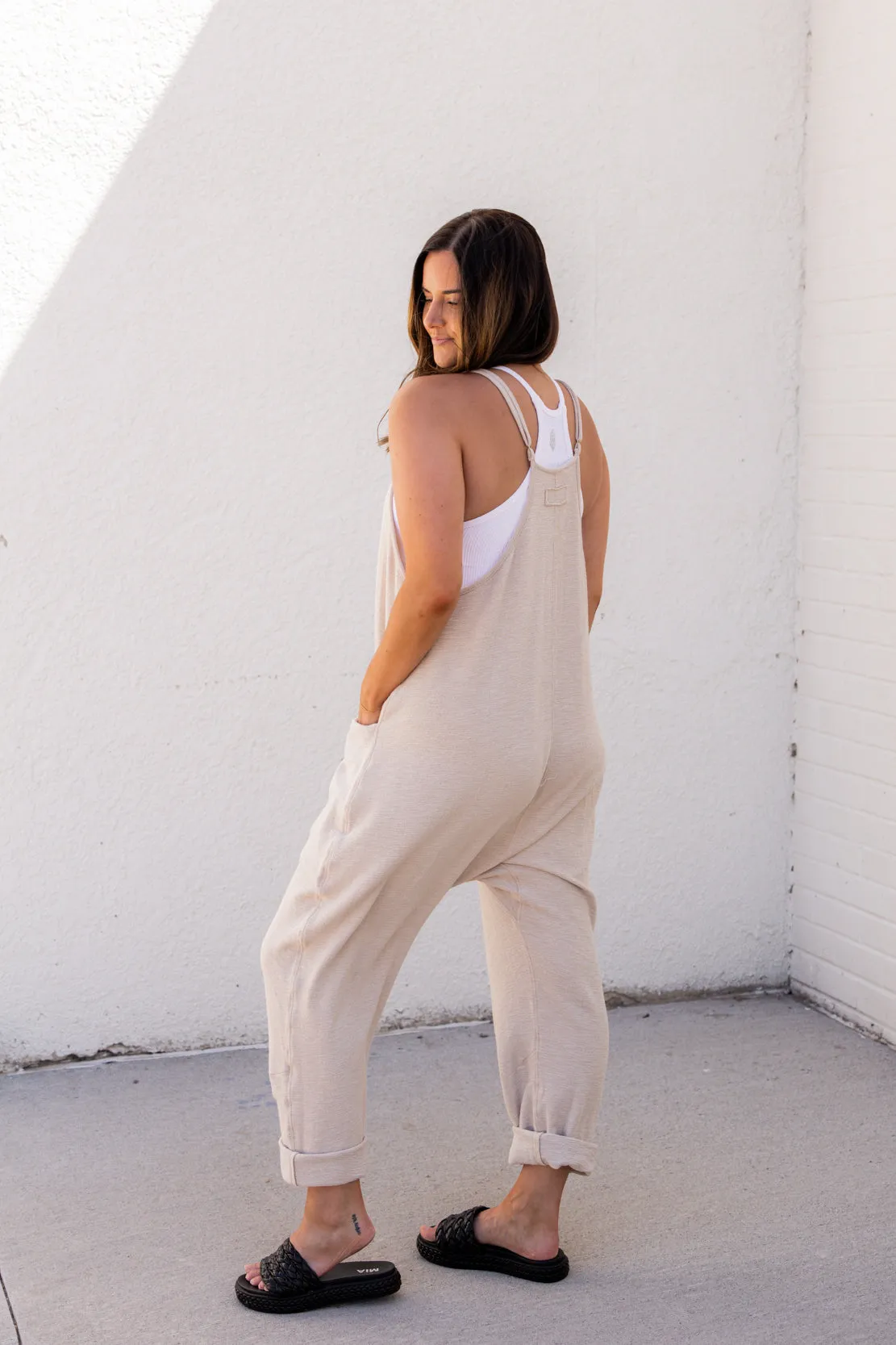 Winnie Loose Fit Jumpsuit | Beige