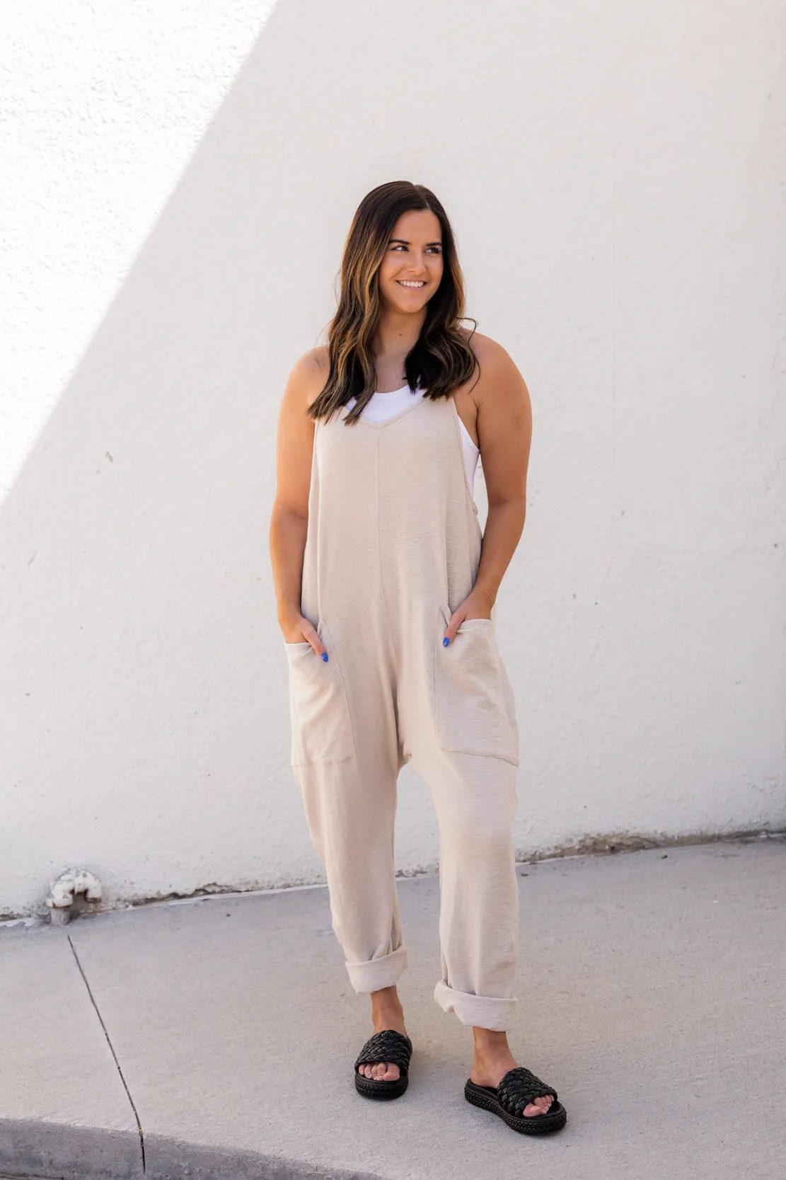 Winnie Loose Fit Jumpsuit | Beige